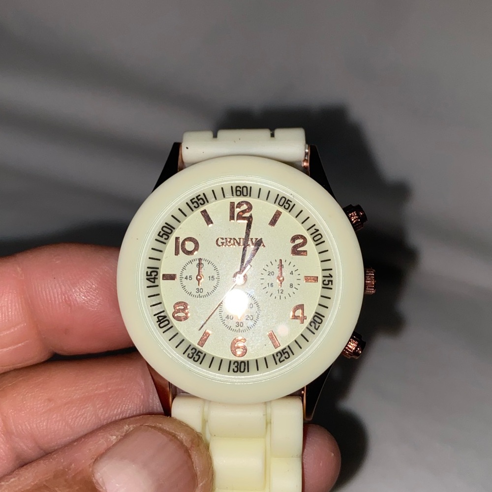 Geneva Ivory and Rose Gold women Watch